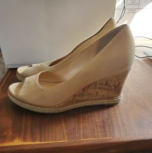 Cole Haan Air Jocelyn Tan Suede Open Wedge